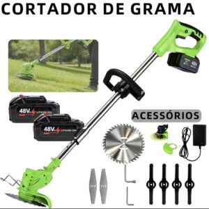 Cortador de Grama sem Fio Profissional 48V - Potencia, Mobilidade e Praticidade